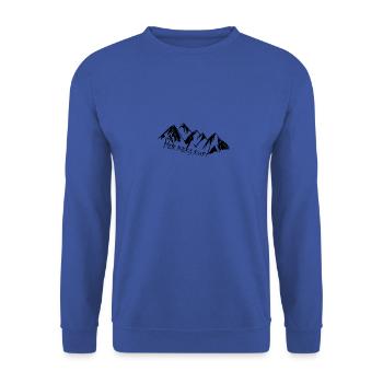 Der Berg ruft - Unisex Pullover - Royalblau - Vorne - Alina (178cm) & Michal (187cm)