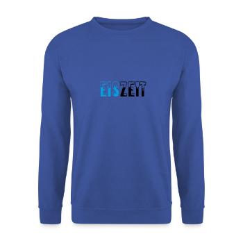 Eiszeit Schriftzug - Unisex Pullover - Royalblau - Vorne - Alina (178cm) & Michal (187cm)