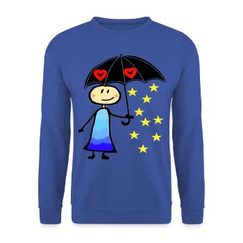 Pluie, danse sous la pluie, parapluie - Sweat-shirt Unisexe - bleu royal - Devant - Alina (178cm) & Michal (187cm)