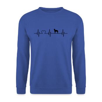 Chien battement de coeur amour coeur ligne chemise cadeau - Sweat-shirt Unisexe - bleu royal - Devant - Alina (178cm) & Michal (187cm)