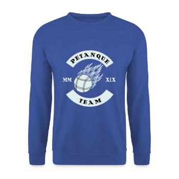 Petanque Team - Unisex Pullover - Royalblau - Vorne - Alina (178cm) & Michal (187cm)