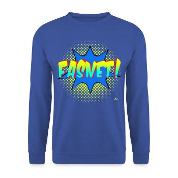 Fasnet! Comic Splash - Unisex Pullover - Royalblau - Vorne - Alina (178cm) & Michal (187cm)