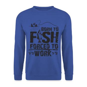 Born to Fish - Angel Gift - Unisex Sweatshirt - royal blue - Front - Alina (178cm) & Michal (187cm)