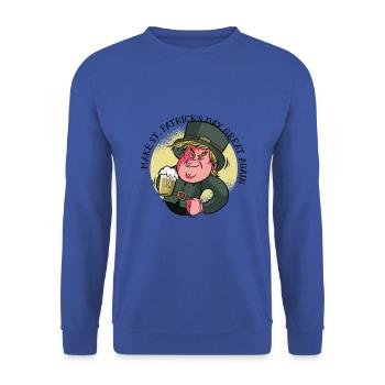 Make St.Patrick´s Day great again - Unisex Pullover - Royalblau - Vorne - Alina (178cm) & Michal (187cm)