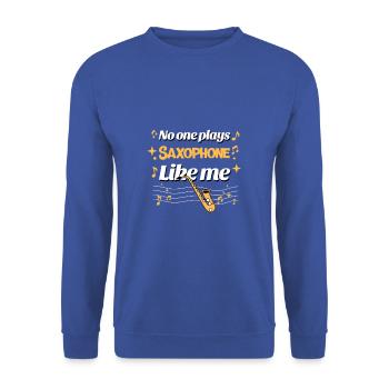 Niemand spielt Saxophone wie ich Musiker - Unisex Pullover - Royalblau - Vorne - Alina (178cm) & Michal (187cm)