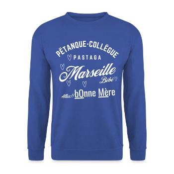 Marseille Fun B - Sweat-shirt Unisexe - bleu royal - Devant - Alina (178cm) & Michal (187cm)