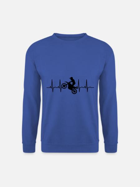 Motorcross Motocross EKG Motorrad Enduro Stunt - Unisex Pullover - Royalblau