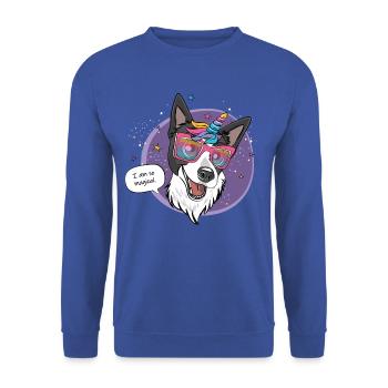 Chien licorne magique - Sweat-shirt Unisexe - bleu royal - Devant - Alina (178cm) & Michal (187cm)