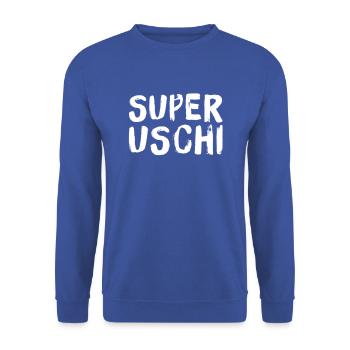 Super Uschi - Unisex Pullover - Royalblau - Vorne - Alina (178cm) & Michal (187cm)