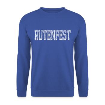 Schriftzug Rutenfest Ravensburg Ravensburger - Unisex Pullover - Royalblau - Vorne - Alina (178cm) & Michal (187cm)