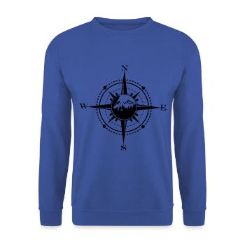 Mountaineer hiking mountains retro climbing alps - Unisex Sweatshirt - royal blue - Front - Alina (178cm) & Michal (187cm)