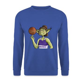 Korrigane basket supporter Landerneau - Sweat-shirt Unisexe - bleu royal - Devant - Alina (178cm) & Michal (187cm)