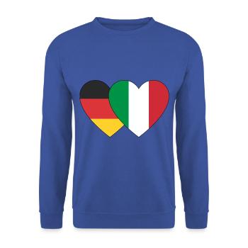 german Italian love with 2 hearts without limits - Unisex Sweatshirt - royal blue - Front - Alina (178cm) & Michal (187cm)