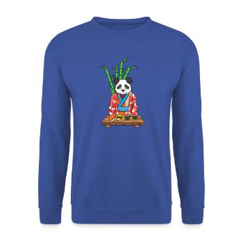 Japanischer Kimono Panda Sushi-Koch Niedliches Essen Kunst - Unisex Pullover - Royalblau - Vorne - Alina (178cm) & Michal (187cm)