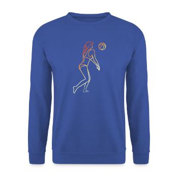 Beach Volleyball Frauen Skizze - Unisex Pullover - Royalblau - Vorne - Alina (178cm) & Michal (187cm)