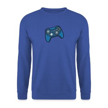 Blue Gaming Controller Pattern - Unisex Sweatshirt - royal blue - Front - Alina (178cm) & Michal (187cm)