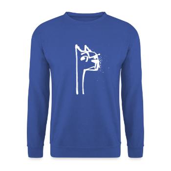 01 blanc - Sweat-shirt Unisexe - bleu royal - Devant - Alina (178cm) & Michal (187cm)