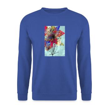 Colorful flower - Unisex Sweatshirt - royal blue - Front - Alina (178cm) & Michal (187cm)