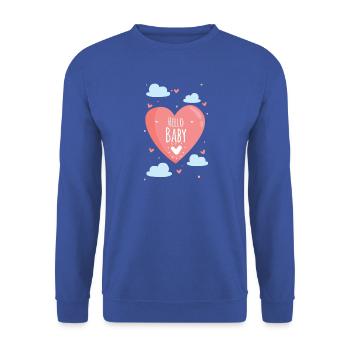 idée de cadeau naissance bébé enfant né naissance - Sweat-shirt Unisexe - bleu royal - Devant - Alina (178cm) & Michal (187cm)