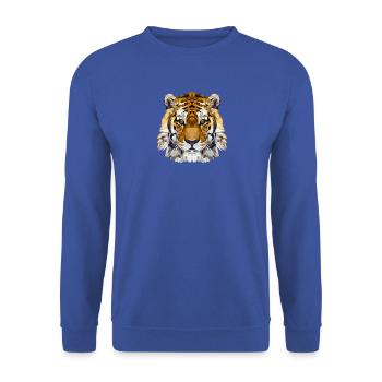 Tiger - Unisex Pullover - Royalblau - Vorne - Alina (178cm) & Michal (187cm)