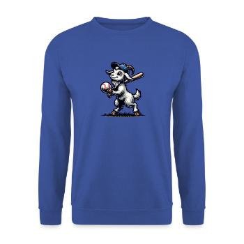 Cute Goat Playing Baseball Animal Lover Farm - Unisex Sweatshirt - royal blue - Front - Alina (178cm) & Michal (187cm)