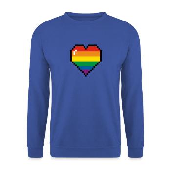 Regenbogenherz - Unisex Pullover - Royalblau - Vorne - Alina (178cm) & Michal (187cm)