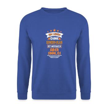 SCHWEDEN-URLAUB - Unisex Pullover - Royalblau - Vorne - Alina (178cm) & Michal (187cm)