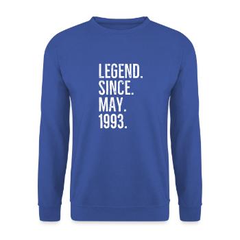 Legende seit Mai 1993 - Unisex Pullover - Royalblau - Vorne - Alina (178cm) & Michal (187cm)