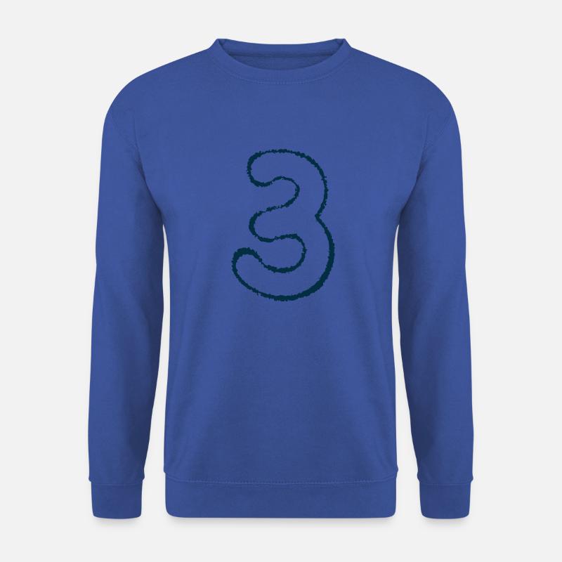 Nummer 3 - Unisex Pullover - Royalblau