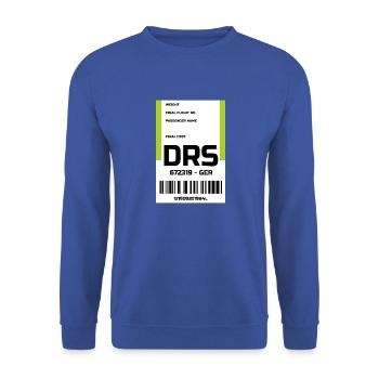 Flughafen Reise Etikett Aufkleber Dresden DRS - Unisex Pullover - Royalblau - Vorne - Alina (178cm) & Michal (187cm)