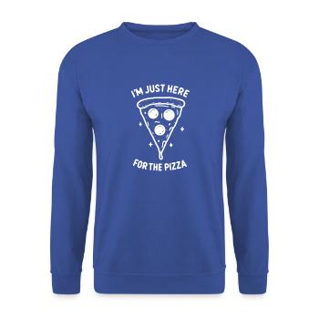I'm Just Here for the Pizza - Unisex Sweatshirt - royal blue - Front - Alina (178cm) & Michal (187cm)