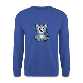 Young wolf - Unisex Sweatshirt - royal blue - Front - Alina (178cm) & Michal (187cm)