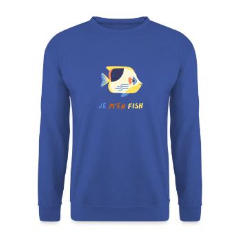 Je men fish - Sweat-shirt Unisexe - bleu royal - Devant - Alina (178cm) & Michal (187cm)
