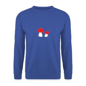 Pilze - Unisex Pullover - Royalblau - Vorne - Alina (178cm) & Michal (187cm)