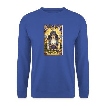 Mystische Mondmagie Tarot Illustration - Unisex Pullover - Royalblau - Vorne - Alina (178cm) & Michal (187cm)