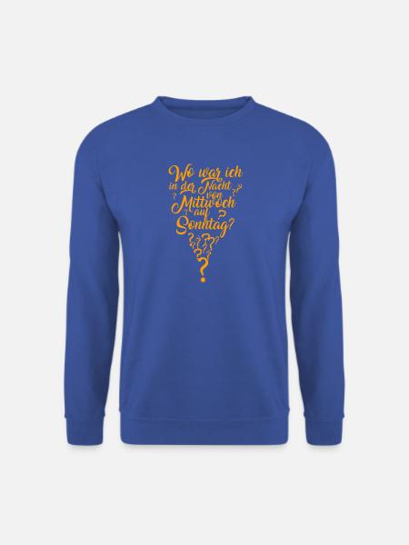 Wo_war_ich_in_der_Nacht_orange - Unisex Pullover - Royalblau