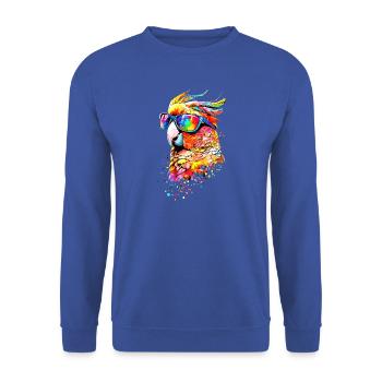 Papagei Ara Sittich Kakadu Liebhaber Papageien - Unisex Pullover - Royalblau - Vorne - Alina (178cm) & Michal (187cm)
