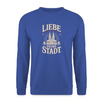 Köln Liebe Deine Stadt Kölner Kölle Karneval Köln - Unisex Pullover - Royalblau - Vorne - Alina (178cm) & Michal (187cm)