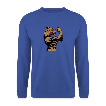strong dog 002 - Unisex Pullover - Royalblau - Vorne - Alina (178cm) & Michal (187cm)