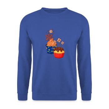 Halloween Cupcake Muffin Kuchen Backen Süßigkeiten - Unisex Pullover - Royalblau - Vorne - Alina (178cm) & Michal (187cm)