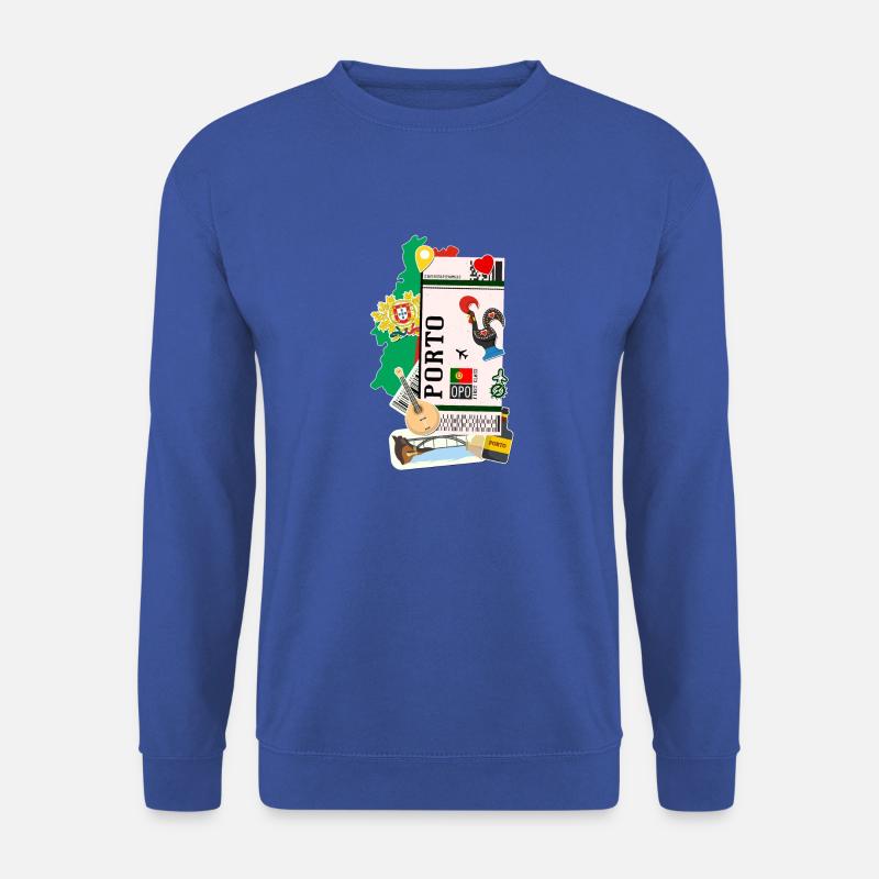 Flugticket - Bordkarte - Boardingpass - Porto - Unisex Pullover - Royalblau