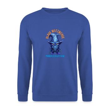 Blaue Wutzwerge - Unisex Pullover - Royalblau - Vorne - Alina (178cm) & Michal (187cm)