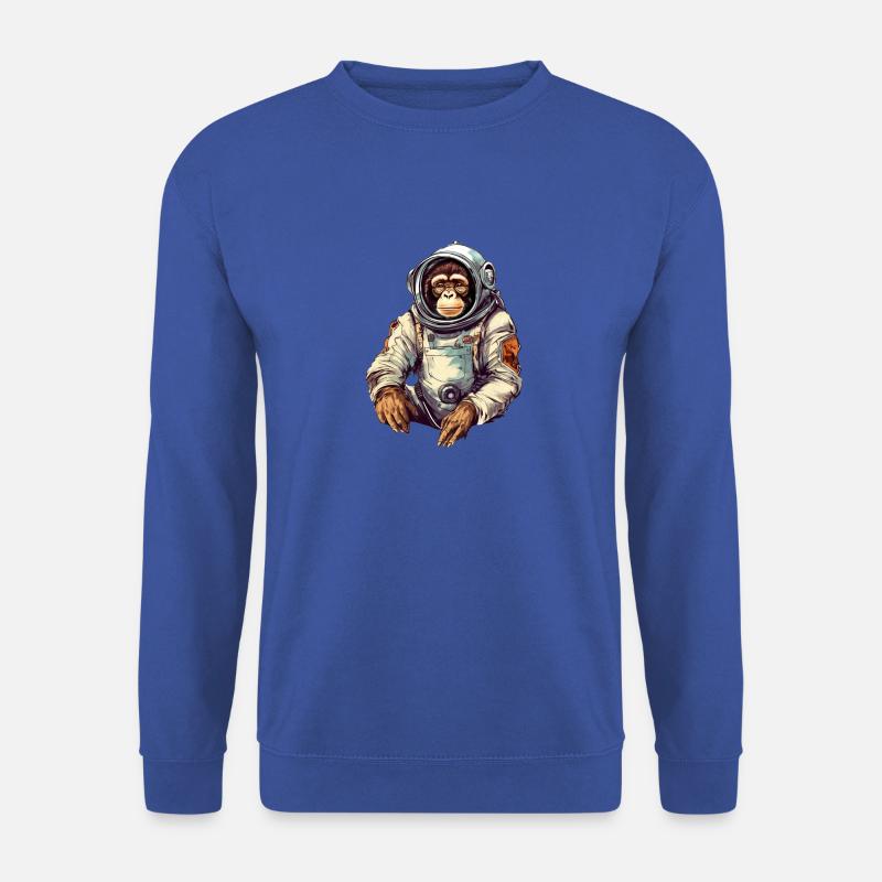 Space Monkey Retro Drawing - Unisex Sweatshirt - royal blue