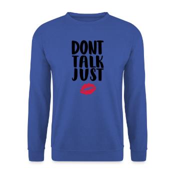 dont-talk-just-kiss - Unisex Sweatshirt - royal blue - Front - Alina (178cm) & Michal (187cm)