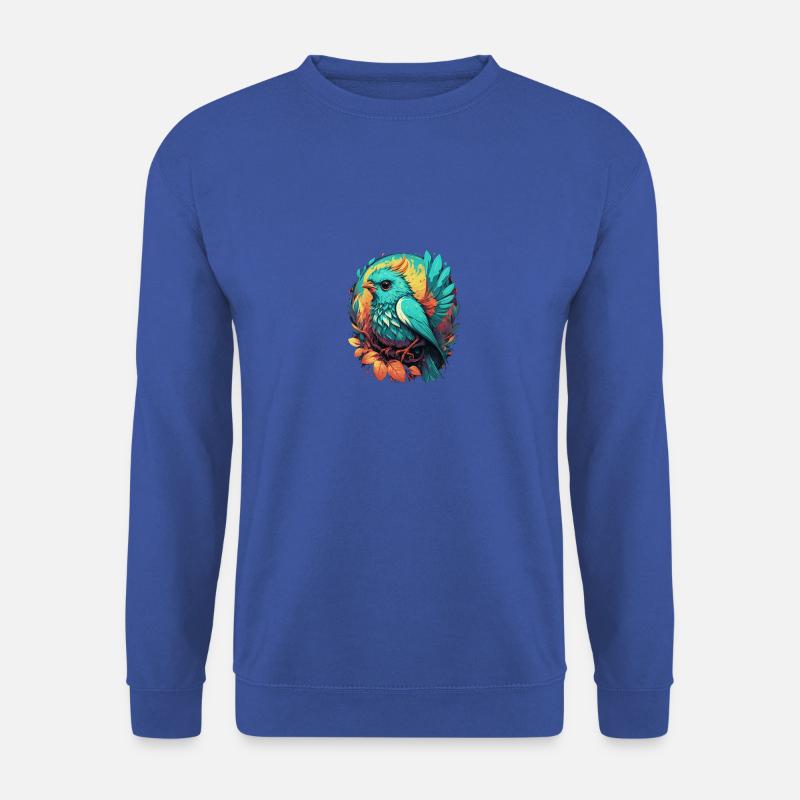 Blauer süßer gezeichneter Vogel - Unisex Pullover - Royalblau