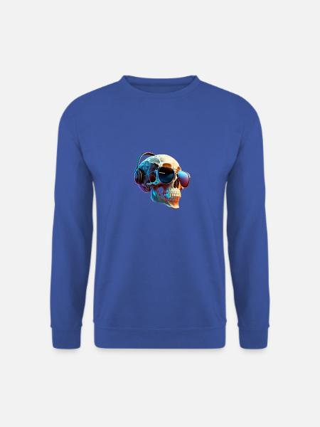 Schädel mit Kopfhörer - Unisex Pullover - Royalblau