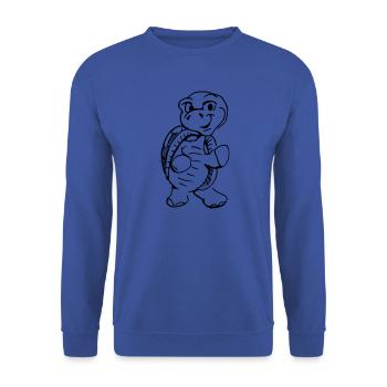 Funny illustration of cartoon turtle - Unisex Sweatshirt - royal blue - Front - Alina (178cm) & Michal (187cm)
