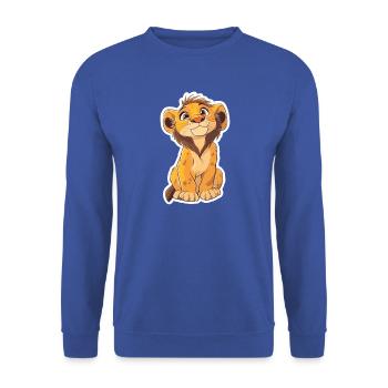 Löwe - Unisex Pullover - Royalblau - Vorne - Alina (178cm) & Michal (187cm)