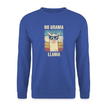 Kein Drama Lama Lustiger Jahrgang - Unisex Pullover - Royalblau - Vorne - Alina (178cm) & Michal (187cm)