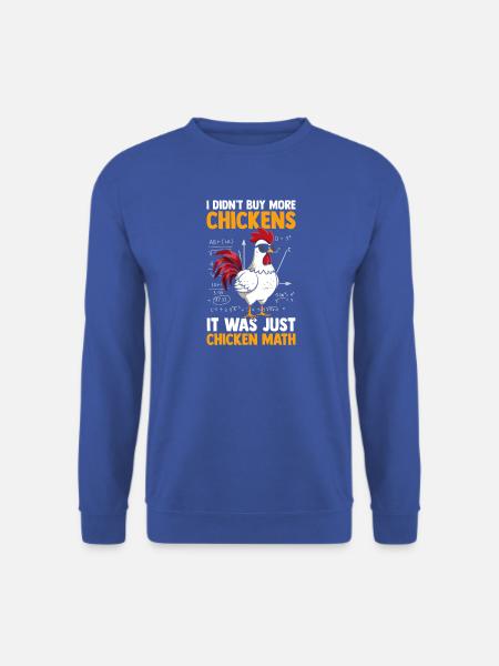 Farmer Rooster Flock Poultry Math Chicken - Unisex Pullover - Royalblau